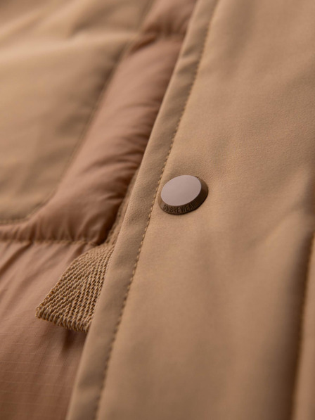 Ombre Clothing Herren lange gesteppte Jacke mit großen Taschen - beige V2 OM-JALJ-0308 Ombre Clothing