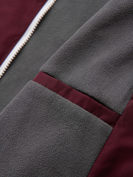 Ombre Clothing Herren leichte Regular-Fit-Jacke mit Futter und Kapuze - burgundy-grau V3 OM-JANP-0242 Ombre Clothing