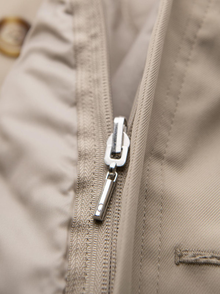 Ombre Clothing Herren minimalistischer Mantel mit abnehmbarer Weste - beige V1 OM-COLC-0139 Ombre Clothing