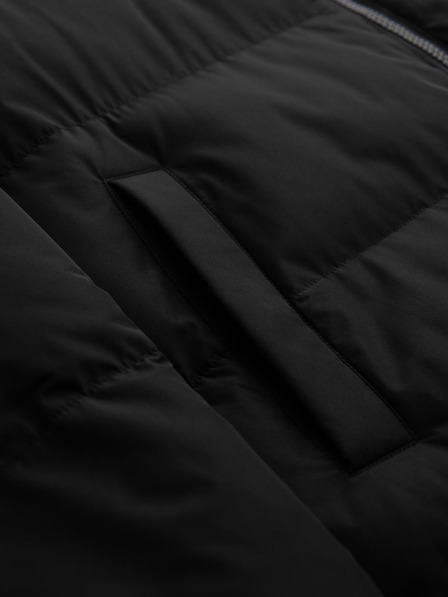 Ombre Clothing Herren klassische lange Jacke mit Kapuze - schwarz V1 OM-JALJ-0269 Ombre Clothing