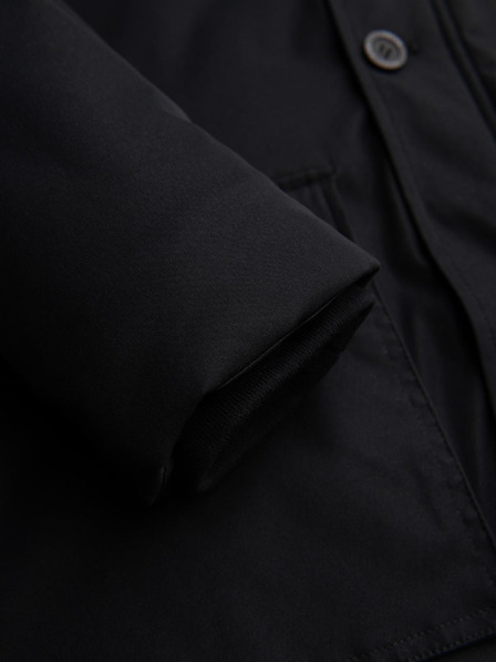 Ombre Clothing Eleganter Herren-Parka mit Taschen und Kapuze - Schwarz V1 OM-JAPJ-0287 Ombre Clothing