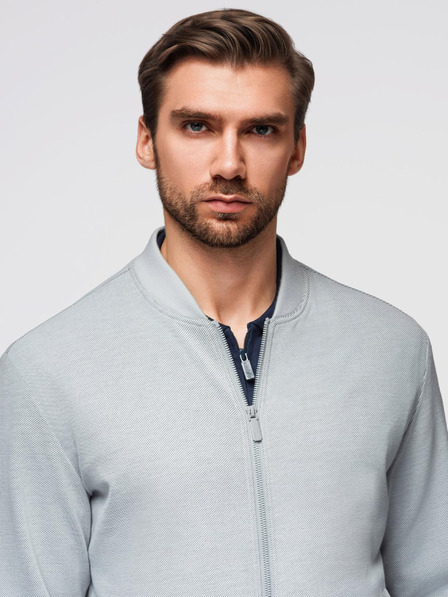 Ombre Clothing Herren-Bomberjacke mit Raglanärmeln - Hellgrau V4 OM-JANP-0159 Ombre Clothing