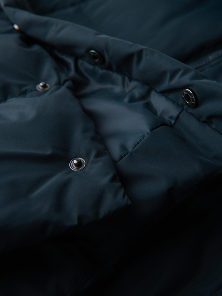 Ombre Clothing Herren-Klassische lange Jacke mit Kapuze - Dunkelblau V2 OM-JALJ-0269 Ombre Clothing