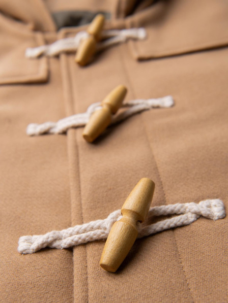 Ombre Clothing Herrenmantel aus Wolle mit Kapuze - Hellbraun V1 OM-COWC-0131 Ombre Clothing