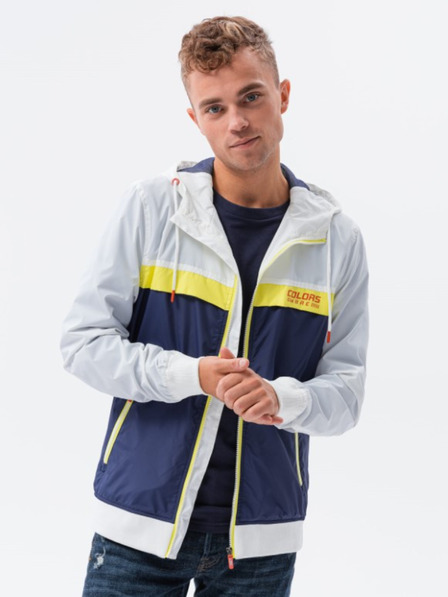 Ombre Clothing Herrenwindbreaker mit Kapuze 438C - Dunkelblau V1 Ombre Clothing