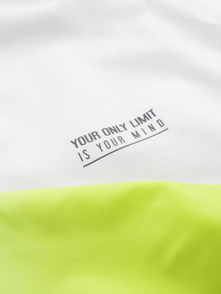 Ombre Clothing Herrensportjacke mit Ombre-Effekt und Reflexelementen - Weiß und Limonengrün V1 C646 Ombre Clothing