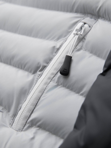 Ombre Clothing Herrensteppjacke mit abnehmbarer Kapuze - Graphit und Weiß V3 OM-JALP-0206 Ombre Clothing