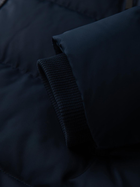 Ombre Clothing Herrenjacke mit asymmetrischer Steppung und Kapuze - Dunkelblau V4 OM-JAHP-0304 Ombre Clothing