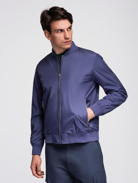 Ombre Clothing Herrenleichte gerippte Bomberjacke - dunkelblau V4 C644 Ombre Clothing