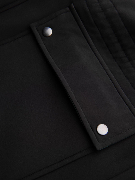 Ombre Clothing Herren-Parka-Mantel mit Fleece-Futter und Taillenjustierung - schwarz V2 OM-JAPJ-0314 Ombre Clothing