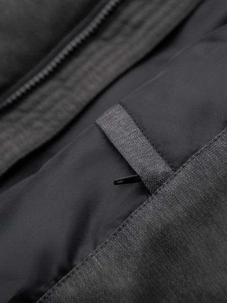 Ombre Clothing Lange Herrensteppjacke mit Kapuze - grau V2 OM-JALJ-0264 Ombre Clothing