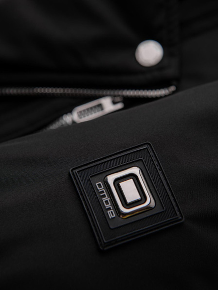 Ombre Clothing Herrensteppjacke mit Kapuze - schwarz V1 OM-JAHP-0252 Ombre Clothing