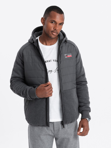 Ombre Clothing Herren-Übergangsjacke - dunkelgrau C601 Ombre Clothing