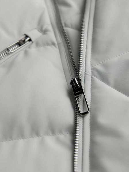 Ombre Clothing Herrensteppjacke mit Kapuze - hellgrau V4 OM-JAHP-0252 Ombre Clothing