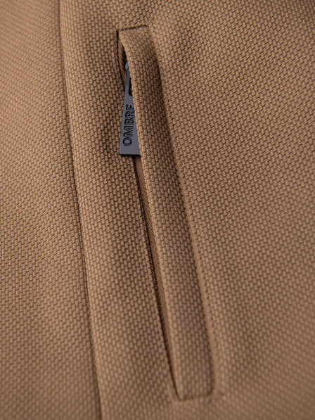 Ombre Clothing Herren-Strukturierter Mantel mit hohem Kragen - hellbraun V4 OM-COWC-0136 Ombre Clothing