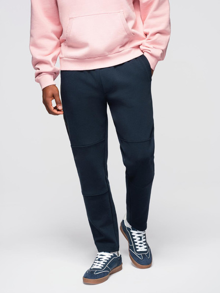 Ombre Clothing Herren-Trainingshose mit gerader Beinhose und Gummidetails - dunkelblau V2 OM-PASK-0281 Ombre Clothing