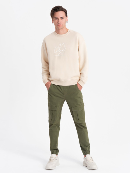 Ombre Clothing Herren-JOGGER-Hose mit Cargotaschen - oliv V18 P886 Ombre Clothing