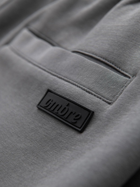 Ombre Clothing Herren-Trainingshose mit gerader Beinhose und Gummidetails - grau V3 OM-PASK-0281 Ombre Clothing