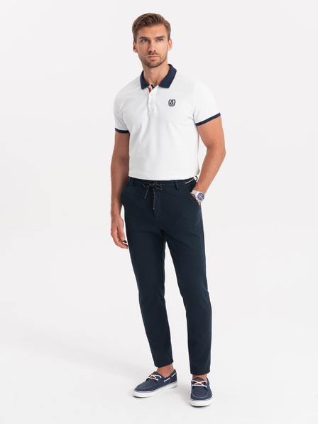 Ombre Clothing Herren-Strickhose mit elastischem Bund - dunkelblau V3 OM-PACP-0116 Ombre Clothing