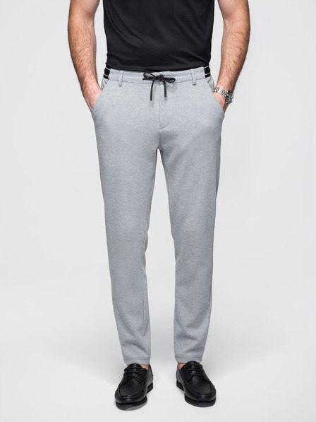 Ombre Clothing Herren-Strickhose mit pružným Bund - hellgrau V1 OM-PACP-0116 Ombre Clothing