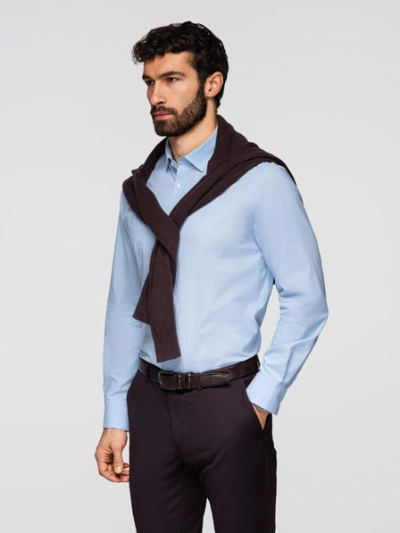 Ombre Clothing Herren klassisches Baumwollhemd REGULAR - Blau V1 K699 Ombre Clothing