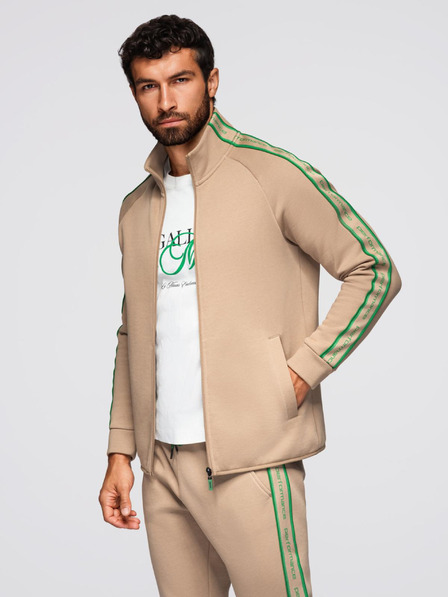 Ombre Clothing Herren-Sweatshirt-Set Stretch-Sweatshirt + Jogger-Hose - hellbraun V1 Z113 Ombre Clothing