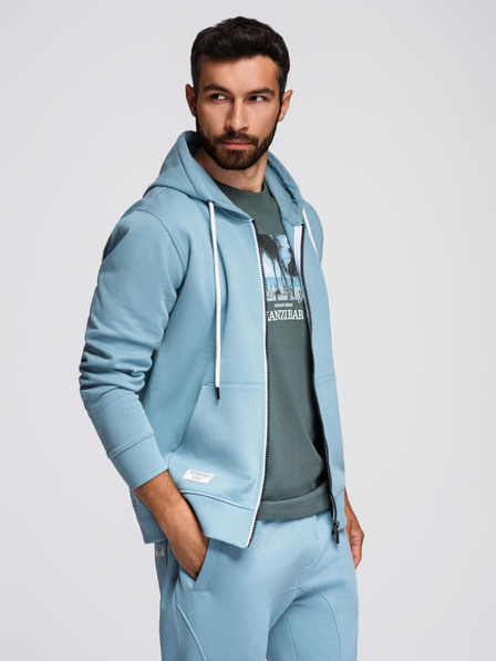 Ombre Clothing Herren-Trainingsanzug Sweatshirt mit Kapuze + Jogger-Hose - hellblau V7 Z119 Ombre Clothing