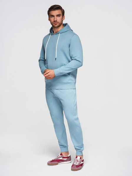 Ombre Clothing Herren-Trainingsanzug Baumwoll-Sweatshirt + Jogger-Hose - blau V7 Z121 Ombre Clothing