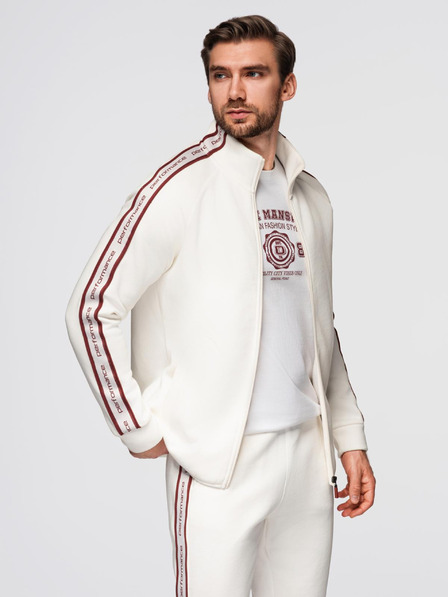 Ombre Clothing Herren-Sweatshirt-Set Stretch-Sweatshirt + Jogger-Hose - weiß V2 Z113 Ombre Clothing