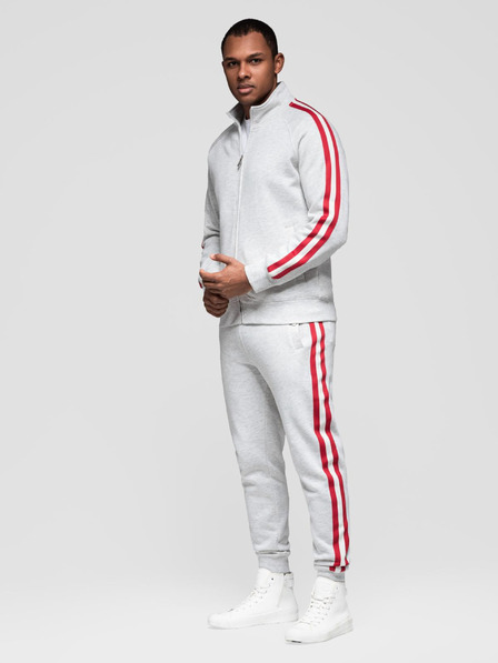 Ombre Clothing Herren-Trainingsanzug Sweatshirt + Jogger-Hose - grau Melange V1 Z114 Ombre Clothing