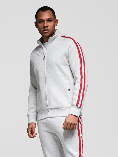 Ombre Clothing Herren-Trainingsanzug Sweatshirt + Jogger-Hose - grau Melange V1 Z114 Ombre Clothing