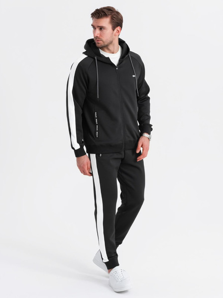 Ombre Clothing Herren-Trainingsanzug im Old-School-Stil Sweatshirt mit Kapuze + Jogger-Hose - schwarz V1 Z118 Ombre Clothing