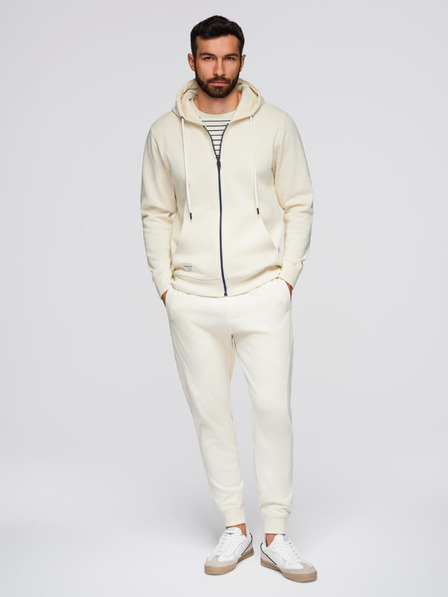 Ombre Clothing Herren-Trainingsanzug Sweatshirt mit Kapuze + Jogger-Hose - creme V11 Z119 Ombre Clothing