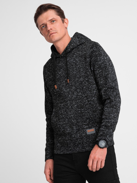 Ombre Clothing Herren-Sweatshirt ohne Verschluss mit Känguru-Tasche und Kapuze - Graphit-Melange V2 B1675 Ombre Clothing