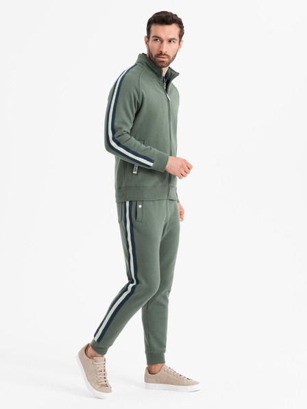 Ombre Clothing Herren-Trainingsanzug Sweatshirt + Jogger-Hose - olivgrün V2 Z114 Ombre Clothing