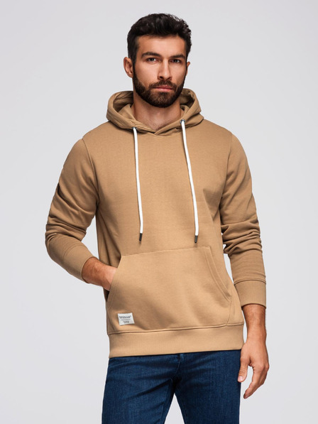 Ombre Clothing Herren-Sweatshirt BASIC mit Känguru-Tasche und Kapuze - braun V2 B1674 Ombre Clothing