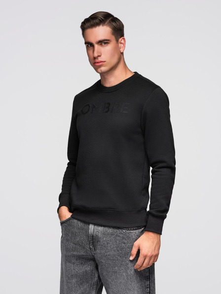 Ombre Clothing Klassisches Herren-Sweatshirt mit Schriftzügen - schwarz V4 B1711 Ombre Clothing