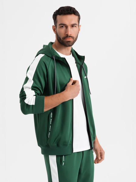 Ombre Clothing Herren-Oldschool-Trainingsanzug Kapuzenpullover + Jogger-Hose - dunkelgrün V7 Z118 Ombre Clothing