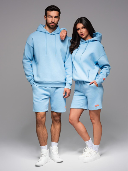 Ombre Clothing UNISEX Trainingsanzug Hoodie + Shorts - Blau V8 Z110 Ombre Clothing