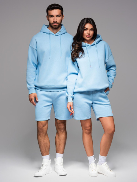 Ombre Clothing UNISEX Trainingsanzug Hoodie + Shorts - Blau V8 Z110 Ombre Clothing
