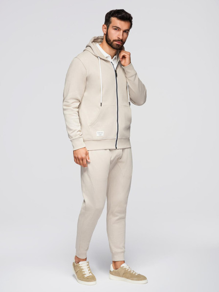 Ombre Clothing Herren Trainingsanzug Hoodie mit Kapuze + Jogginghose - Beige V1 Z119 Ombre Clothing