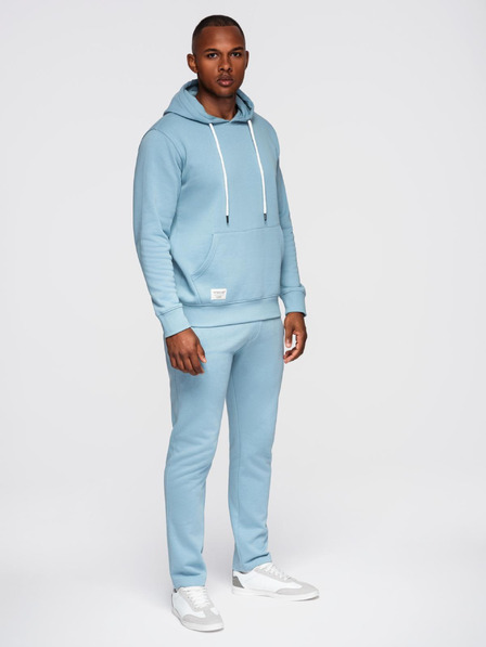 Ombre Clothing Herren Trainingsanzug Hoodie + Hose Regular Fit - Hellblau V7 Z120 Ombre Clothing