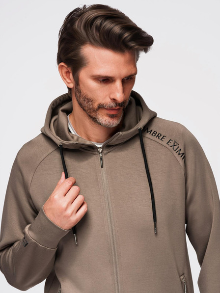 Ombre Clothing Herren Trainingsanzug Hoodie mit Kapuze + Jogginghose - Graubraun V3 Z115 Ombre Clothing