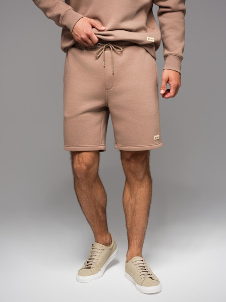 Ombre Clothing Unisex-Trainingsshorts mit geripptem Bund - braun V16 OU-SRBC-0101 Ombre Clothing