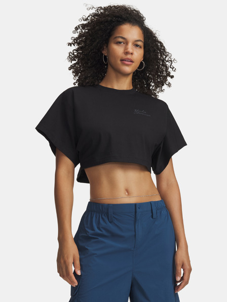Under Armour Damen-T-Shirt Under Armour Cropped Script SS Tee-BLK