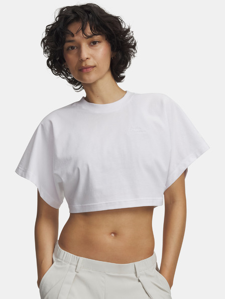 Under Armour Damen-T-Shirt Under Armour Cropped Script SS Tee-WHT