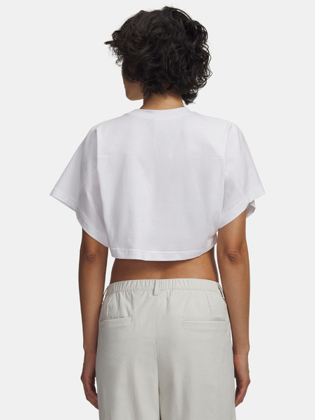 Under Armour Damen-T-Shirt Under Armour Cropped Script SS Tee-WHT