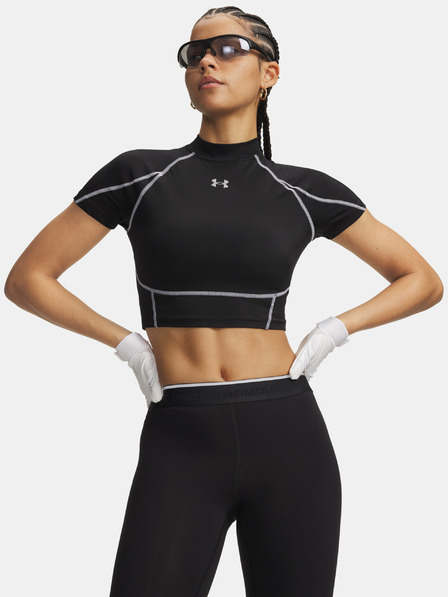 Under Armour Damen-T-Shirt Under Armour HeatGear Elite Crop Mck SS-BLK