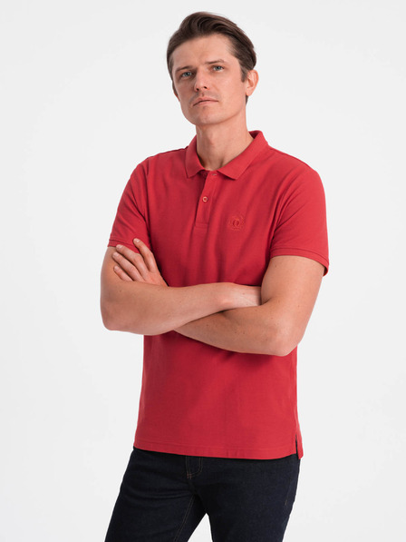 Ombre Clothing Rotes Herren Basic-Poloshirt Ombre Clothing