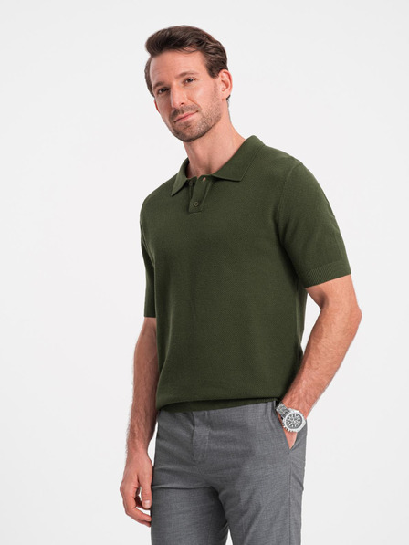 Ombre Clothing Grünes Herren-Poloshirt Ombre Clothing